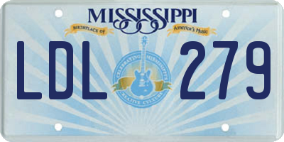 MS license plate LDL279