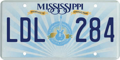 MS license plate LDL284