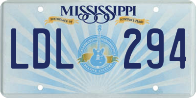 MS license plate LDL294