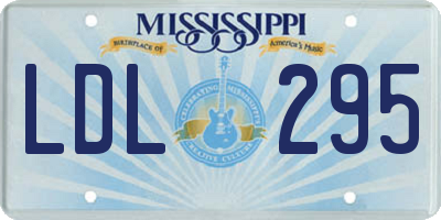 MS license plate LDL295