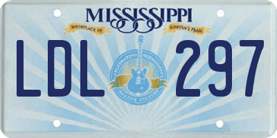 MS license plate LDL297