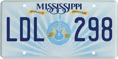 MS license plate LDL298