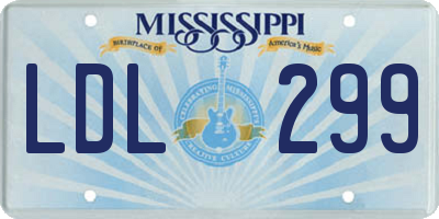 MS license plate LDL299