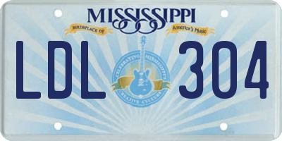 MS license plate LDL304