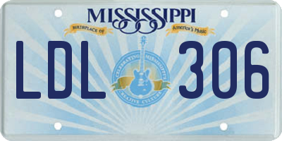 MS license plate LDL306