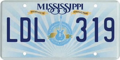 MS license plate LDL319