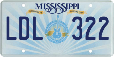 MS license plate LDL322
