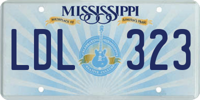 MS license plate LDL323