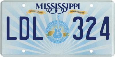 MS license plate LDL324