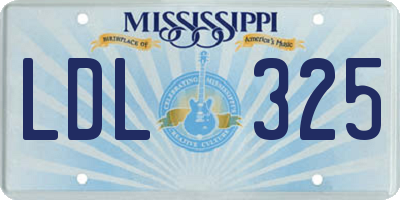 MS license plate LDL325