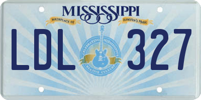 MS license plate LDL327