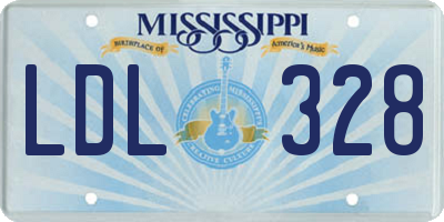 MS license plate LDL328