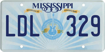 MS license plate LDL329