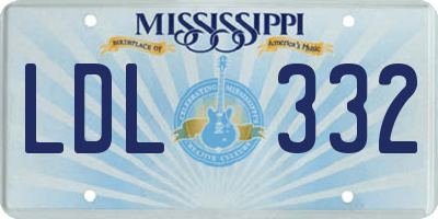 MS license plate LDL332
