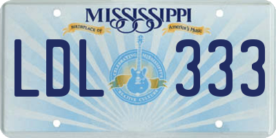 MS license plate LDL333