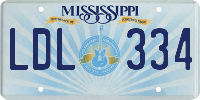 MS license plate LDL334
