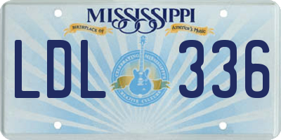 MS license plate LDL336