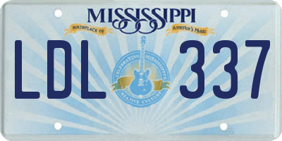 MS license plate LDL337