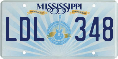 MS license plate LDL348