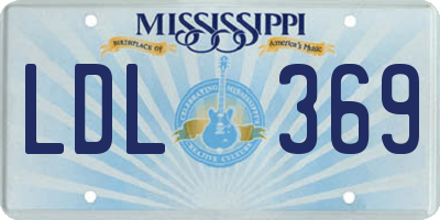 MS license plate LDL369