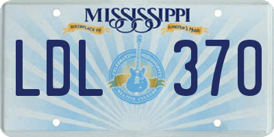 MS license plate LDL370