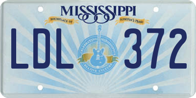 MS license plate LDL372