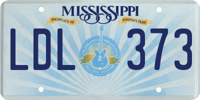 MS license plate LDL373