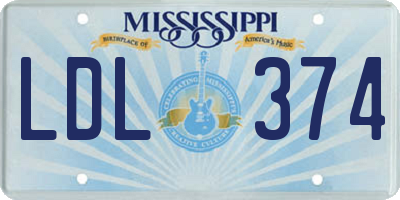 MS license plate LDL374