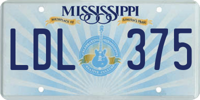 MS license plate LDL375