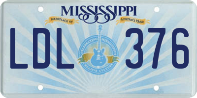 MS license plate LDL376