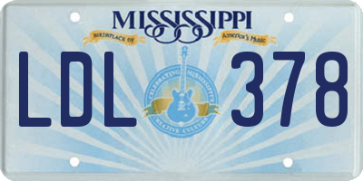 MS license plate LDL378