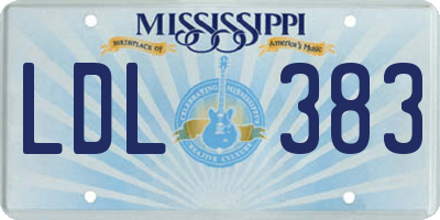MS license plate LDL383