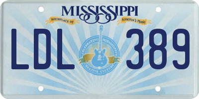 MS license plate LDL389