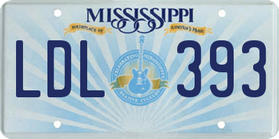 MS license plate LDL393