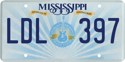 MS license plate LDL397