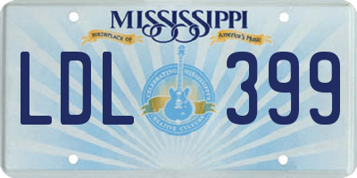 MS license plate LDL399