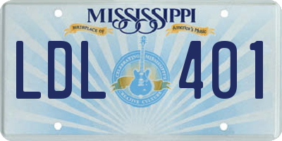 MS license plate LDL401