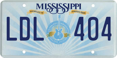 MS license plate LDL404