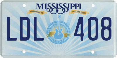 MS license plate LDL408