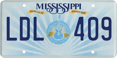 MS license plate LDL409