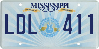 MS license plate LDL411