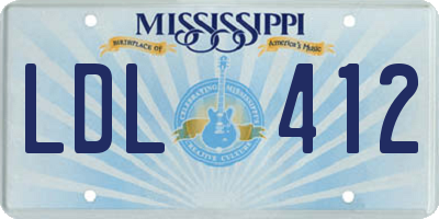 MS license plate LDL412