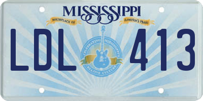 MS license plate LDL413