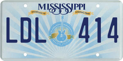 MS license plate LDL414