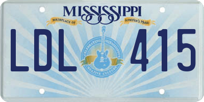 MS license plate LDL415