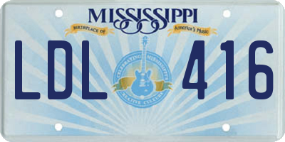 MS license plate LDL416