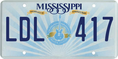 MS license plate LDL417