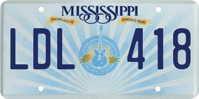 MS license plate LDL418
