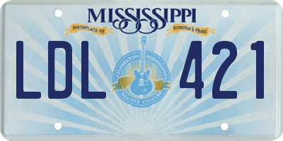 MS license plate LDL421