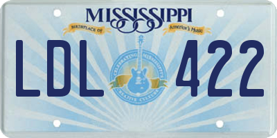 MS license plate LDL422